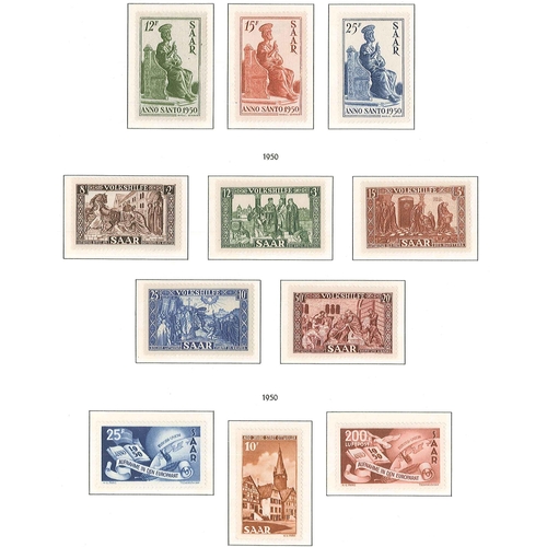 232 - Saar; 1947-59 mint collection on Lighthouse hingeless pages, complete as per spaces provided. Includ... 