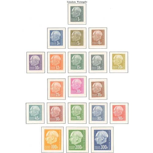 232 - Saar; 1947-59 mint collection on Lighthouse hingeless pages, complete as per spaces provided. Includ... 