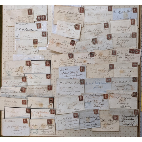 363 - UK Postal History; 1844-54 (most in 1849) seln. of covers with Penny Red Imperfs with numeral cancel... 