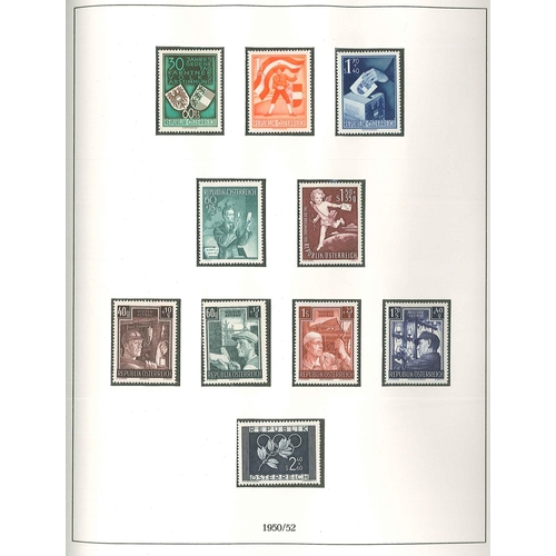 120 - Austria; 1945-82 mint collection in two Lindner hingeless albums, virtually complete as per printed ... 