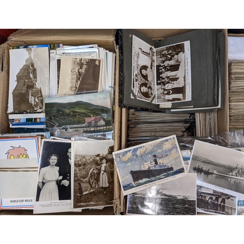 96 - Postcards; bulk lot of cards of mixed ages, from c. Edwardian to date, but little after c.1950s/60s.... 