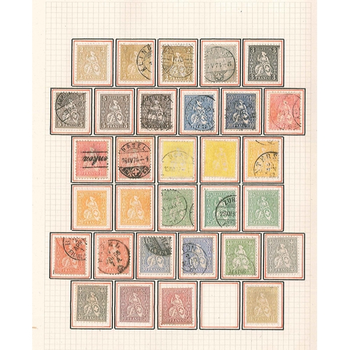 253 - Switzerland; 1855-1962 mint and used colln. in album. Includes several 1855-62 Seated Helvetias, 186... 