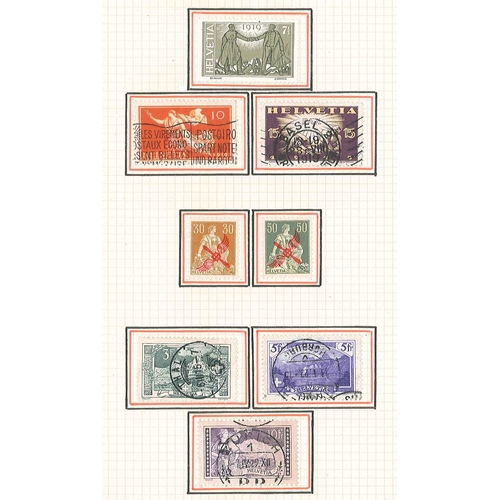 253 - Switzerland; 1855-1962 mint and used colln. in album. Includes several 1855-62 Seated Helvetias, 186... 