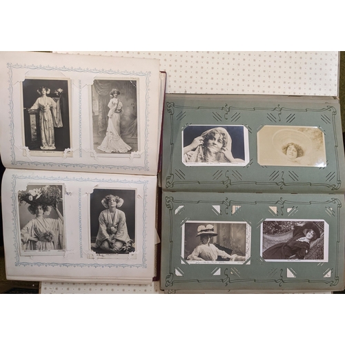 100 - Postcards; two original Edwardian albums of music hall/actresses - Gabrielle Ray, Phyllis Dare, Zena... 