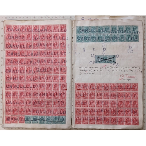 327 - UK; Savings Bank; 1904-47 ledger (sparse from about 1920 onwards) with thousands of mainly low value... 