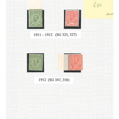 381 - UK Collections; 1911-70 colln. of unmounted mint inc. 1912-24 set (13 – missing the 9d olive-g... 