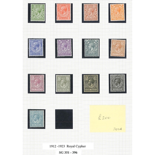 381 - UK Collections; 1911-70 colln. of unmounted mint inc. 1912-24 set (13 – missing the 9d olive-g... 