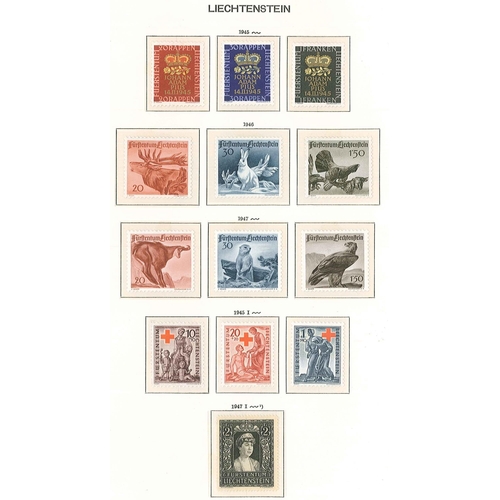 205 - Liechtenstein; 1944 to mid-1982 mint collection in Schaubek hingeless album. Includes all the better... 