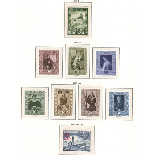 205 - Liechtenstein; 1944 to mid-1982 mint collection in Schaubek hingeless album. Includes all the better... 