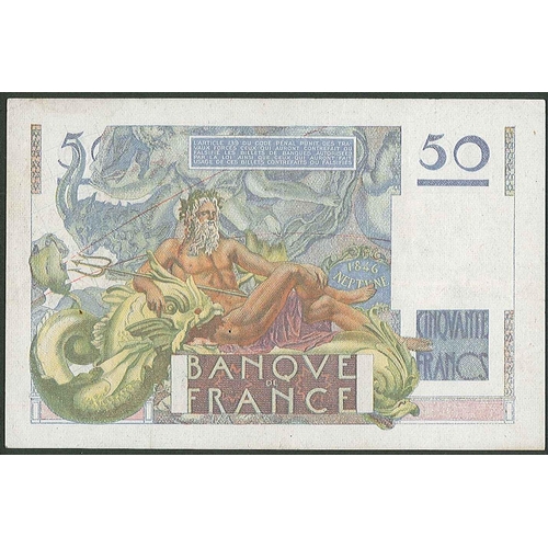 67 - Banknotes; France; 1951 50f note, signatures of Cormier and Gargam, VF+. Krause 127c.... 