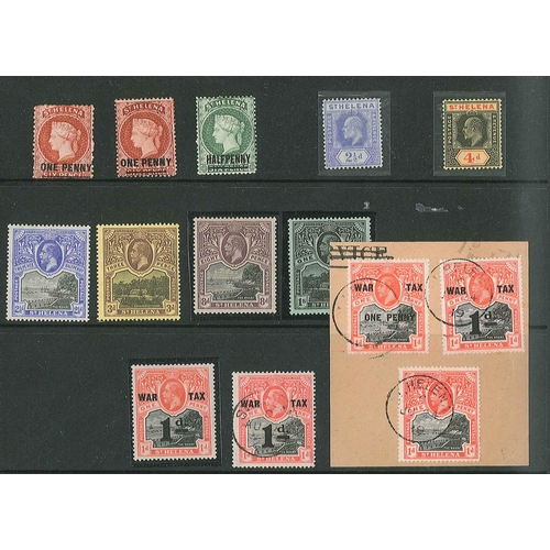 233 - Saint Helena; 1864-1927 small m. & u. seln. inc. SG 27 m.m. (cat.£95.), SG 94 m.m. (£25.), SG 11... 