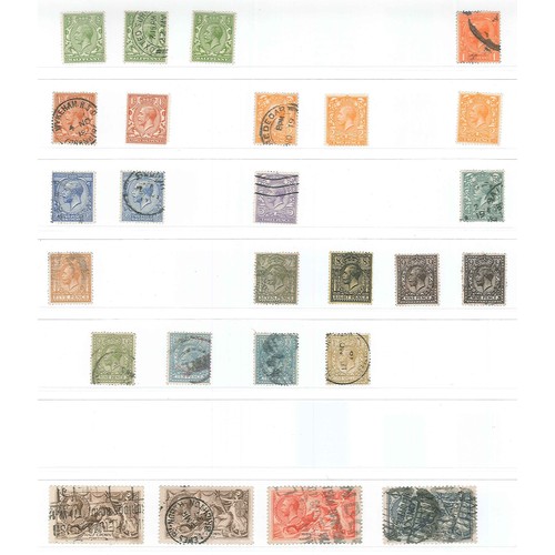 393 - UK Collections; 1911-51 mainly used on two stockleaves, with range of Downey Heads inc. 1912 wmk. Im... 