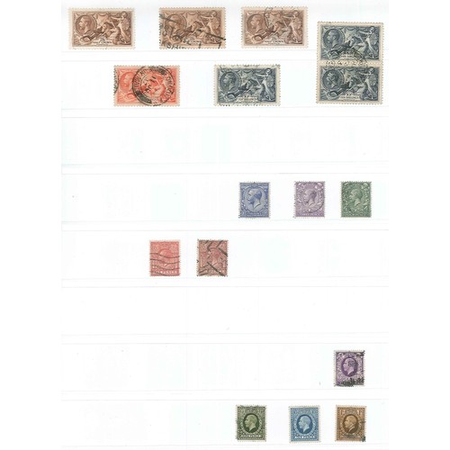 393 - UK Collections; 1911-51 mainly used on two stockleaves, with range of Downey Heads inc. 1912 wmk. Im... 