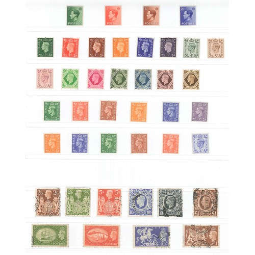 393 - UK Collections; 1911-51 mainly used on two stockleaves, with range of Downey Heads inc. 1912 wmk. Im... 