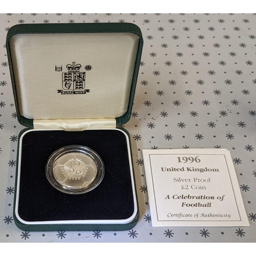 1128 - Coins; UK; 1996 £2 Football silver proof in box.