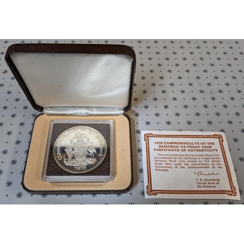 1097 - Coins; Bahamas; 1978 Prince Charles $10 silver proof in original box.... 