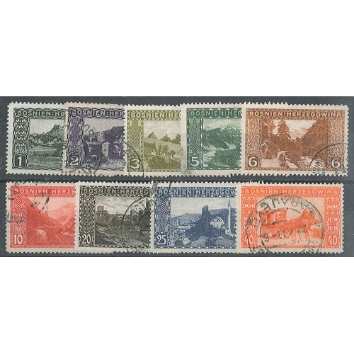 1363 - Bosnia and Hercegowina; 1906 Views etc. seln. of nine f.u. values to 40h. Cat.£6.10... 