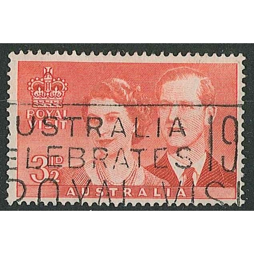 1266 - Australia; 1954 Royal Visit 3½d with re-entry, good used, SG 272a cat.£22.... 