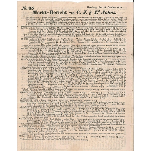 2860 - UK Postal History; 1830 entire Hamburg to London with reasonable SCHIFFS BRIEF POST/HAMBURG datestam... 