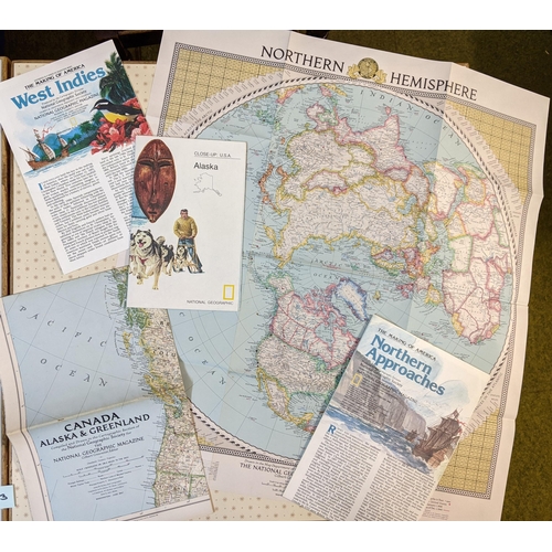 1188 - Maps; five various National Geographic maps of the Americas.