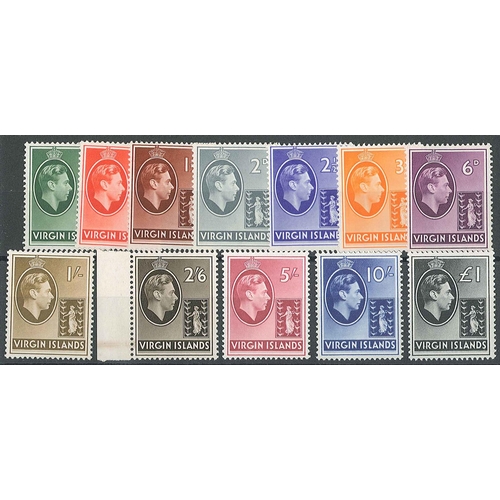 1397 - British Virgin Islands; 1938-47 defin set (12) l.m.m., SG 110-121 (cat.£75 for u.m.).... 