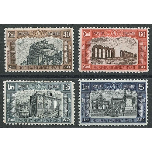 1907 - Italy; 1926 National Defence set (4) m.m. (5l u.m.), SG 204-7 cat.£16.... 