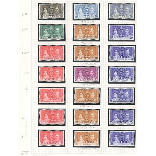 1012 - Commonwealth; Omnibus; 1937 Coronation seln. of 50 mint sets on pages (= 35 different sets). Mainly ... 