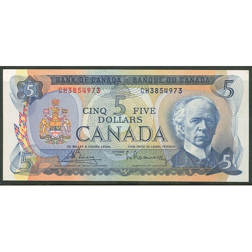 1044 - Banknotes; Canada; 1972 $5 signed Bouey and Rasminsky, EF. Krause 87a.