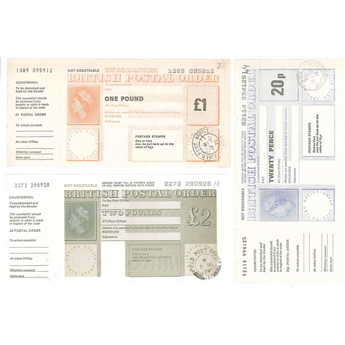 1050 - Postal Orders; 1970 £5, 1975 £1, 1976 £2, 1977 £2, 1978 £1 (poor), and... 