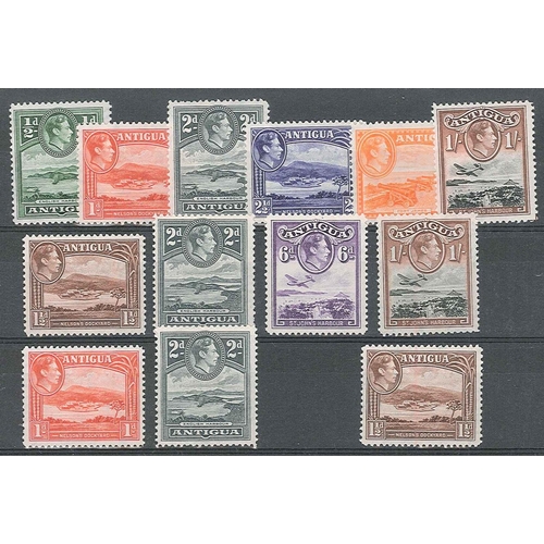 1237 - Antigua; 1938-51 l.m.m. seln. stated to be from Nov./Dec. 1942, Mar.-May 1945, and 1949 printings. (... 