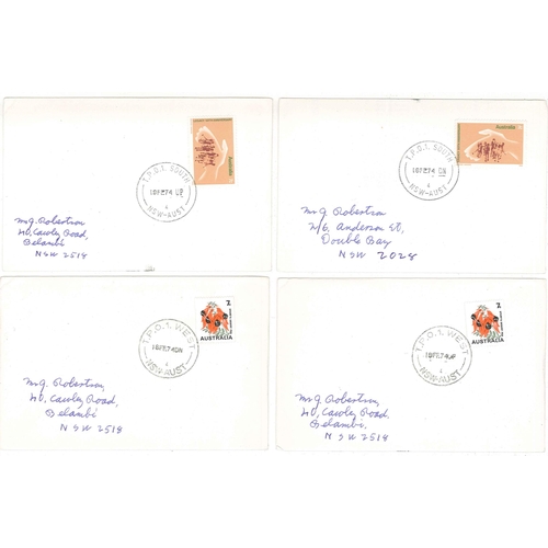 1275 - Australia; 1974 selection of covers with travelling post office cancels (14 different - inc. 