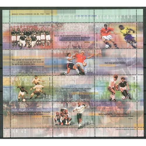 2141 - Norway; 2002 Football miniature sheet u.m., cat.£17.