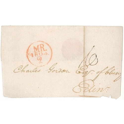 2804 - Scottish Postal History; 1804 part cover with two-line cursive 