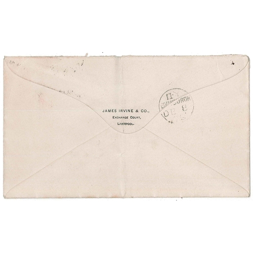 2871 - UK Covers; 1879 cover Liverpool to Edinburgh, franked with Penny Red plate 214, cancelled 