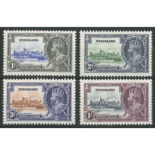 2154 - Nyasaland; 1935 Silver Jubilee set (4) u.m., SG 123-6 (cat.£42 for m.m.).