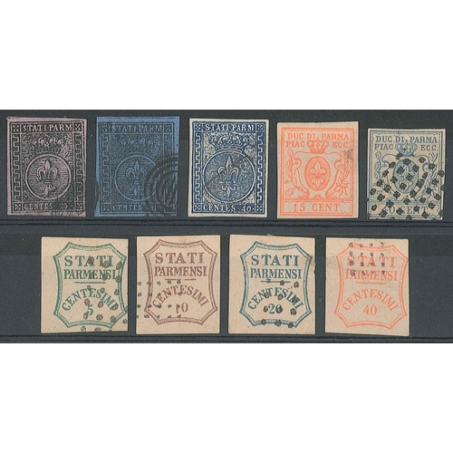 1899 - Italian States; Parma; nine forgeries.