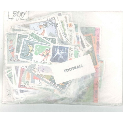 1017 - Thematics; Football; packet with about 250 different stamps, most if not all c.t.o.... 