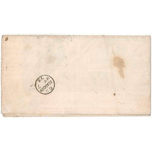 1185 - Ephemera; 1873 folded letter Edinburgh to Glasgow with ½d adhesive. The inside is a folded pr... 