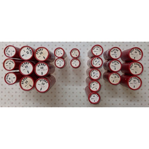 53 - Coins; UK; a number of tubes - mainly full - of 1967 and other dates comprising (no. of tubes and ap... 