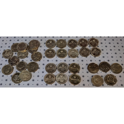 57 - Coins; UK; bulk lot of single-metal £2 coins comprising 1986 Commonwealth Games (22), 1989 Claim of ... 
