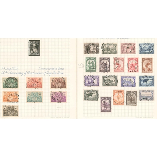 121 - Belgian Congo; useful little bundle of fifteen pages from different collections with mint and used o... 