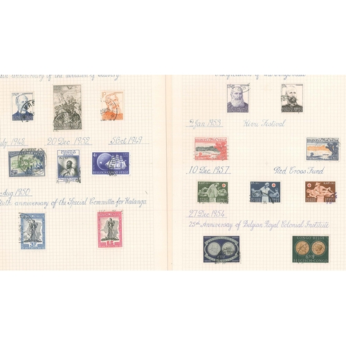 121 - Belgian Congo; useful little bundle of fifteen pages from different collections with mint and used o... 