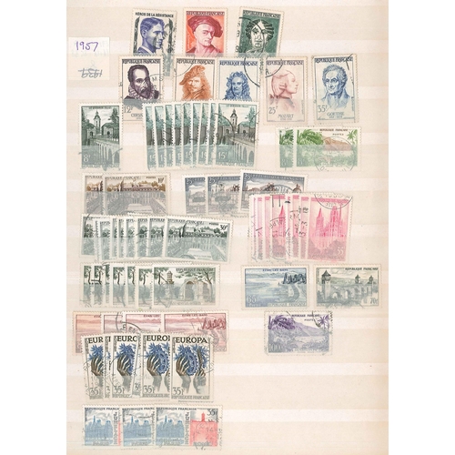 175 - France; two stockbooks of largely used stamps, earlies to about 1985, often duplicated. Biggest numb... 