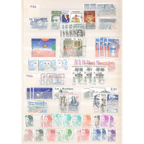 175 - France; two stockbooks of largely used stamps, earlies to about 1985, often duplicated. Biggest numb... 