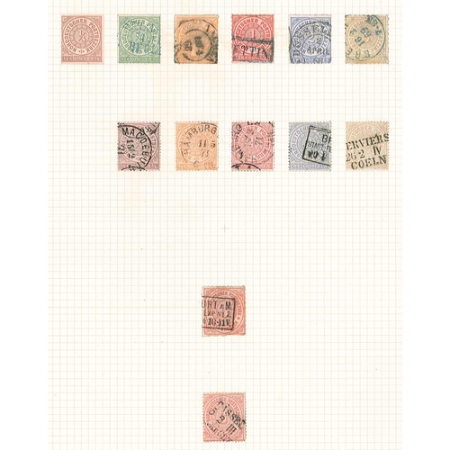 181 - German States; one page each of Baden (9, cat. c.£254), N.German Confed. (13, £126), Prussia (9, £81... 