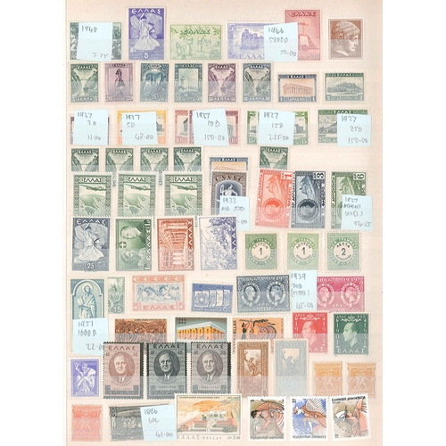 199 - Greece; useful mix in stockbook, mainly 1890s-1970s mint and used. Some better inc. 1896 Olympic 60l... 