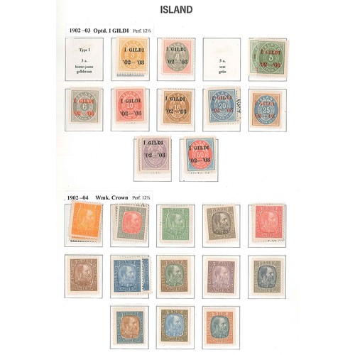 205 - Iceland; 1873-1988 largely mint collection in Davo hingeless album. Starts with 1873 3sk, 4sk, 8k, a... 