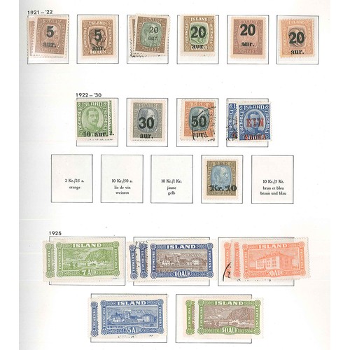 205 - Iceland; 1873-1988 largely mint collection in Davo hingeless album. Starts with 1873 3sk, 4sk, 8k, a... 