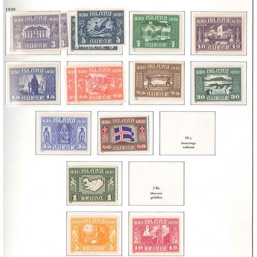 205 - Iceland; 1873-1988 largely mint collection in Davo hingeless album. Starts with 1873 3sk, 4sk, 8k, a... 