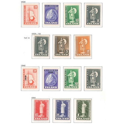 205 - Iceland; 1873-1988 largely mint collection in Davo hingeless album. Starts with 1873 3sk, 4sk, 8k, a... 